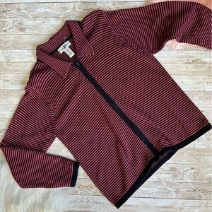 L.L. Bean Vintage Women’s Striped Zip Front Cardigan | Medium